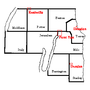 Map showing villages